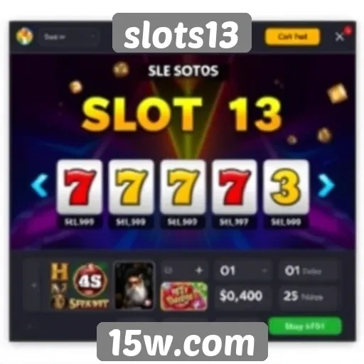 Interface do Slots13 é amigável e intuitiva